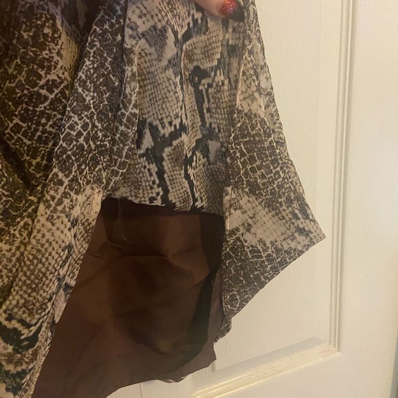 Like new! Fully lined python print ruffle strap dress - Picture 3 of 4